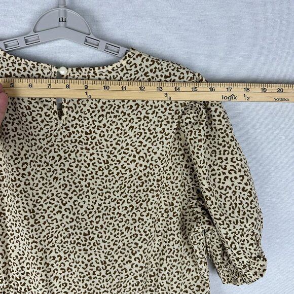 PRETTY GARDEN WOMEN'S LEOPARD PRINT TIERED MIDI FLOWY DRESS FUFF SLEEVE M - Picture 11 of 12